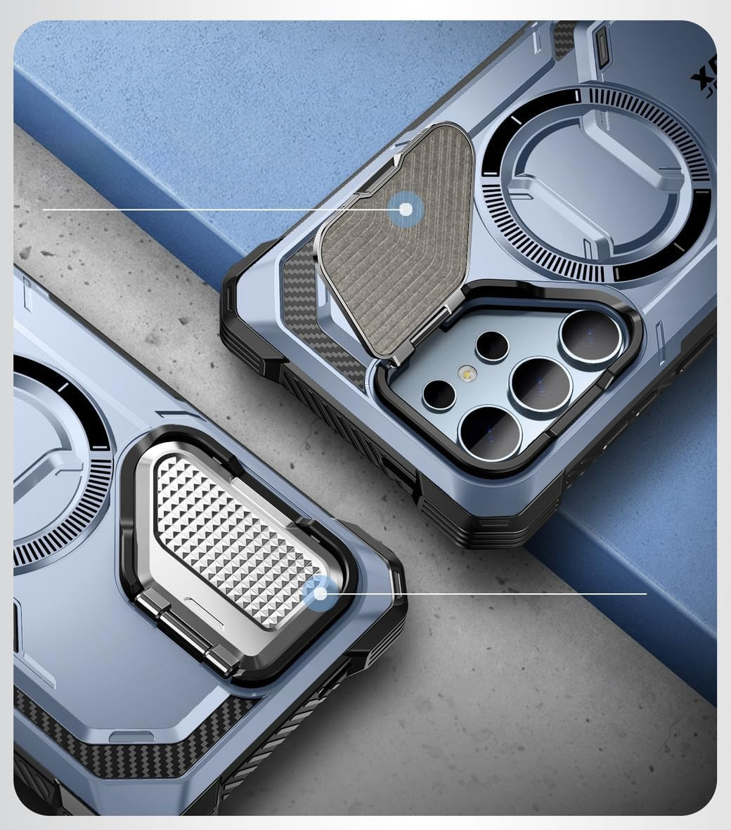 Etui pancerne Supcase i-Blason Armorbox Mag do Galaxy S24 Ultra, niebieskie